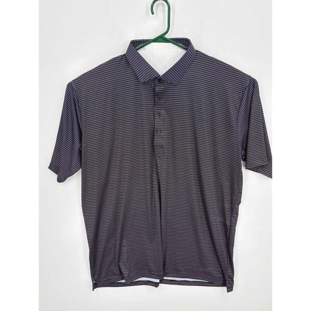Collars and Co Men's Relaxed Golf Performance Polo Shirt Blue Striped, 3XL, NEW - Picture 2 of 6